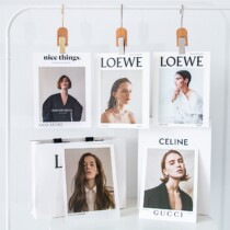 ins single card set clothing store hanging photo props Douyin wall decoration magazine book photography background