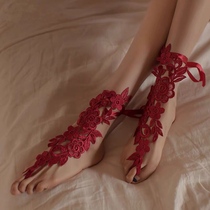 Foot ring anklet photography private room photo jewelry retro lace original Korean version of simple Mori Net red tremor foot chain