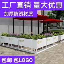 Iron outdoor flower box flower rack Sales Department Commercial Street milk tea shop partition fence floor-standing flower trough