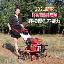 Micro Tiller Diesel small agricultural plow land ploughing field ditching field Machine multi-functional household cultivated land rotary tiller