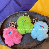 Wan Tsai Store Furry Monster Pendant Girl Heart Couple Keychain