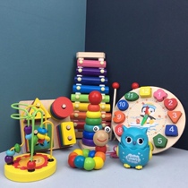 Baby children educational wooden toys Beaded rainbow stacking music Wooden clock Xylophone Owl childrens toys