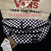 Vance casual crossbody bag Checkerboard plaid black and white grid canvas zipper shoulder outdoor fanny pack Chest bag Canvas bag