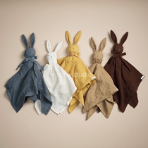 New products ex-gratia ins newborn baby gauze soothing towel baby sleeping rabbit spat towel square towel elodie