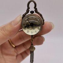 Antique Miscellaneous mini pocket watch crystal mechanical watch small crystal mechanical watch retro pure copper neck watch
