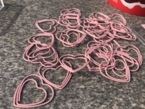 Lavender heart-shaped shape paper clip 1 box