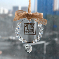 2022 new upscale car rear-view mirror pendant Ping An Happy Crystal on-board car with pendant online red goddess