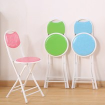 Folding chair PU leather chair stool backrest chair small bench home dining chair portable dormitory chair balcony chair