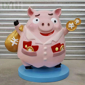 猪年卡通雕塑工厂现货创意新年吉祥物景观雕塑商场美陈