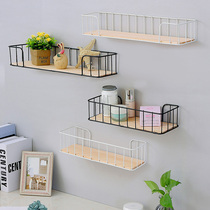 Creative wall shelf Kitchen Wrought iron fence partition decorative storage rack Living room wall shelf Dormitory wall