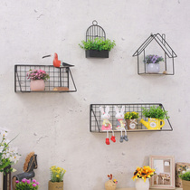Nordic ins minimalist creative European wall rack single-character shelf room wall wall decoration bedroom