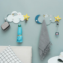 Wall Hole-Free Hook Creative Kids Room Bedroom Hanger Wall Cloud Decor Entry Entrance Shelf