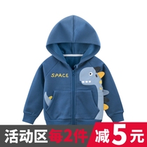 DF 2021 childrens clothing Spring Childrens dinosaur one-piece jacket boy fleece sweater male baby thick clothes