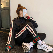 2022 Spring Autumn Sports Suit Womens Exploits Fashion Loose Plus Suede Eurie Clothing Fried Street Tennis Red Leisure Two Sets
