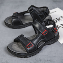 Big Code Sports Sandals Mens Summer Real Leather Men Beach Shoes Non-slip Soft Underhead Layer Bull Leather Sandals Outwear