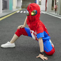 Boys summer clothes spider-man childrens suit 2021 new ultraman short-sleeved suit summer cos boys clothing