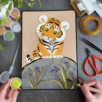Cloisonné enamel diy calls mom tiger cloisonne fat tiger gold silk sand painting non-heritage handmade students to hand in homework