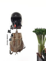 Helmet Rack Retro Motorcycle Helmet Rack Leather Hanger Full Helmet half helmet Locomotive Helmet Metal Frame