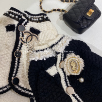 YCANCAN Korea Autumn Tide Brand Pet Dog Xi Shi Xiaoxan Wind Button Knitted Sweater Cardigan Premium Jacket