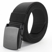 Canvas Belt Mens Belt Lady No Metal Overpass Screening Korean Version Military Training Automatic Deduction Casual Jeans Outdoor