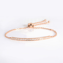 Nova Caibao 18K gold diamond bracelet rose gold bracelet adjustable chain jewelry female