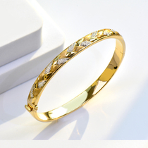 Nova Caibao 18K gold diamond bracelet brushed retro fashion woven diamond gold bracelet bracelet real diamond