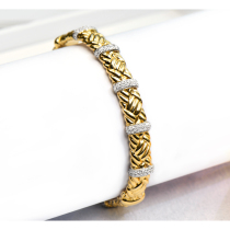 Nova Caibao 18K gold diamond bracelet handmade twist diamond bracelet fashion retro combination
