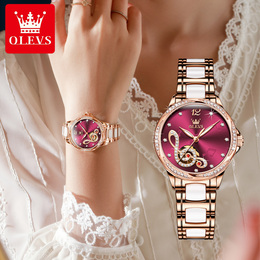 The new famous Ms. Langqin watch watch mechanical watch waterproof nightlight ceramic luxury female watch is simple fashion