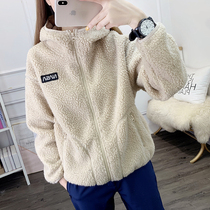 Lamb cashmere thick fleece jacket women double-sided plus velvet warm autumn and winter fleece mens particles
