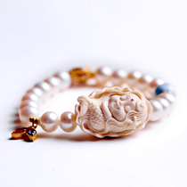 Original design mermaid princess mammoth ivory pendant bracelet accessories girl heart necklace healing gift woman