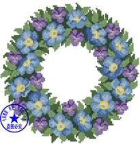 Rollo Cross Stitch XSD Redraw Source File Wire Gauge 6720zz-Blue Wreath