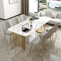Nordic marble office table and chair modern simple conference table long table light luxury reception meeting Table Table Table Table