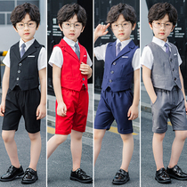 Boys dress suit Summer British style handsome flower girl wedding performance suit Small host suit Male children