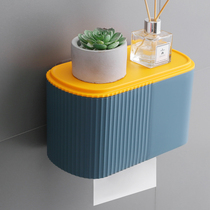 Toilet paper tissue box toilet paper rack toilet roll paper box non-perforated waterproof toilet paper holder wall type