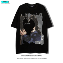Tide Card Niche Design Sensation Short Sleeve T-shirt Men Ins American American Loose Oversize Trend 100 lap up clothes