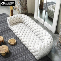 Nordic modern minimalist pull-button living-room genuine leather ideostyle designer single double trio position sofa American light lavish