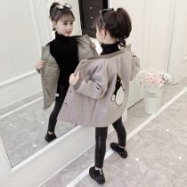 Girls autumn and winter? 2022 new Korean version of foreign air CUHK Childrens clothing Thickened Laminated Cotton Jacket