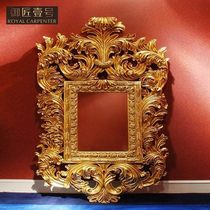 Royal Craftsman No 1 Italian European luxury furniture Gold leaf solid wood hand carved decorative mirror Wall-mounted entrance mirror