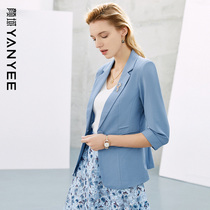  Yanyu short three-quarter sleeve small suit jacket womens autumn 2021 new slim professional temperament womens suit