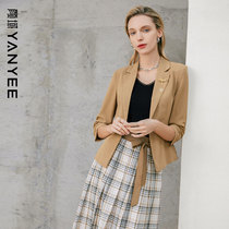 Yan Yu 7-point sleeve suit jacket women's spring 2022 new ladies temperament commuter slim buckle suit