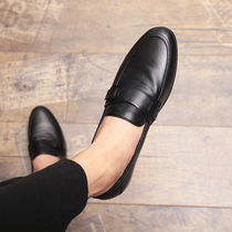 Doudou shoes mens leather 2021 new mens summer breathable small leather shoes British mens Korean casual leather shoes men