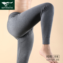 Seven Wolves Autumn Pants Mens Pure Cotton Autumn Winter Loose All-cotton Wire Pants With Cotton Sweatpants Lining Pants Thin Underpants And Warm Pants