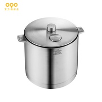OQO Oko soup pot Large capacity 24cm stainless steel creative stew pot double-layer anti-overflow pot cover free drawer 500020