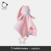 softlife pink rabbit soothing towel water towel cute little rabbit baby hand puppet baby hand rocking bell doll