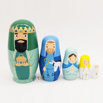 Five-story King Russian Doll Wooden Toy Craft Gift Valentines Day Christmas Gift Home Swing