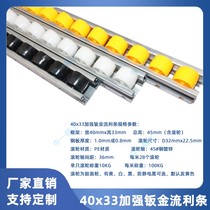 Strengthen sheet metal flow strip 40X33 glass strip yellow pulley shelf slide roller edge anti-static Black
