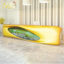 FRP shaped front desk Creative company reception front desk Shopping mall Hotel Sales department Service front desk Office furniture
