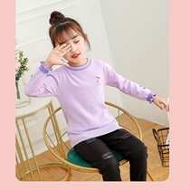 Girls knitted sweater sweater low collar 2021 Spring autumn new 6 foreign air CUHK Scout 8 sets of head pure cotton undershirt