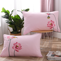  Foreign trade export pure cotton embroidered pillowcase single pillow embroidery craft pillow bag 48*74cm special treatment