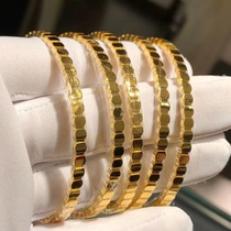 New Chow Tai Fook ING series geometric round light body dense mouth honeycomb pure gold gold bracelet price F218571